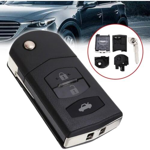 1pc 3 Buttons Remote Key Fob Case Shell Flip Folding Car Blank Key Shell Cover for MAZDA 2 3 5 6 RX8 MX5