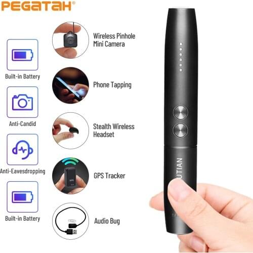WT09 Pen detector anti-sneak camera monitoring anti-GPS Car Tracking Wiretapping Scanner wireless infrared scanning detector