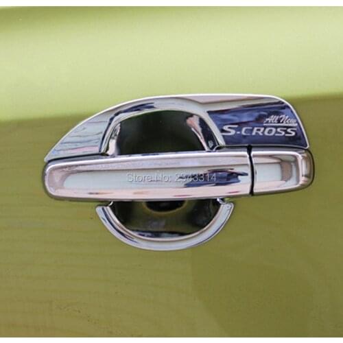 For 2014 2015 2016 Suzuki SX4 S-Cross S Cross ABS Chrome Door Handle Cover Side Door Handle Bowl Protector Trim Car Accessories