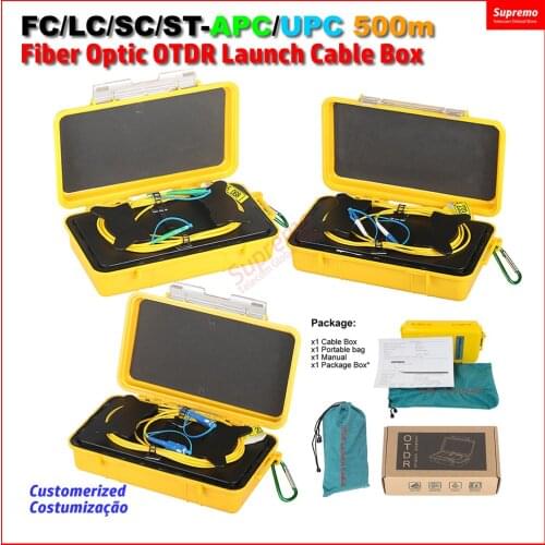FC/LC/SC/ST-APC/UPC 500m Fiber Optic OTDR Launch Cable Box Zone Eliminator FC LC SC ST to APC UPC Single-Mode Fiber Rings