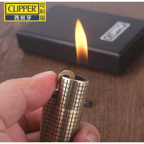 CLIPPER Metal Flint Torch Lighter Free Fire Butane Gas Lighter Grinding Wheel Oil Lighter Cigarette Cigar Gadgets Gift For Men