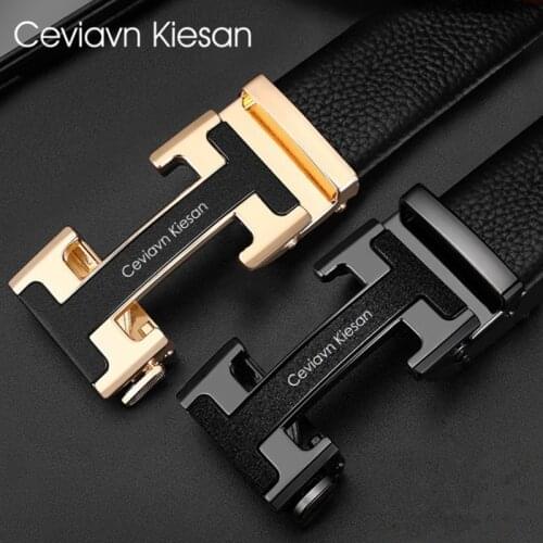 Ceviavn Kiesan Male Cowhide Belt Designer Brand Mens Belts Luxury Man Fashion Belt Luxury Brand For Men High Quality Buckle