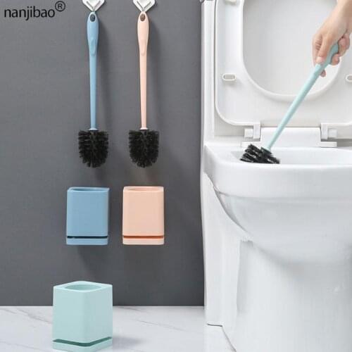 Bathroom Free Punch Toilet Brush Set Creative Nordic WC Wall-Mounted No Dead Ends Cleaning Brush Household Bathroom Accessories