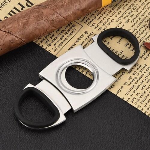 Stainless Steel Cigar Cutter Handle Type Cigar Cutter Smoking Accessory Tool