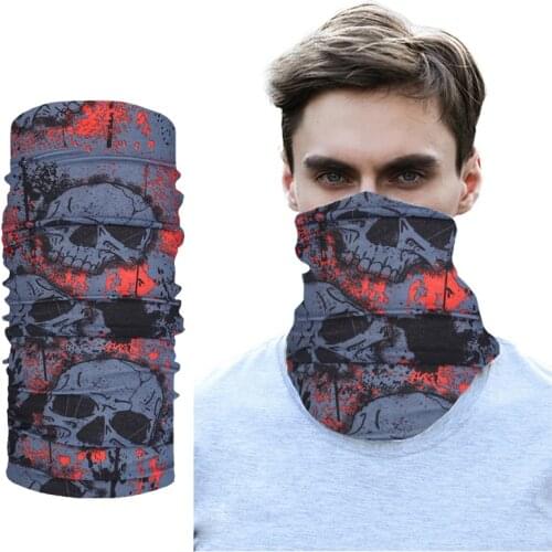3D Printed Skull Solid Bandana Buffs Neck Gaiter Headband Cycling Balaclava Mask Scarf Multifunctional Outdoor Headwear