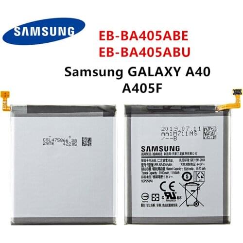 SAMSUNG Orginal EB-BA405ABE EB-BA405ABU 3100mAh Battery For SAMSUNG Galaxy A40 2019 SM-A405FM/DS A405FN/DS GH82-19582A