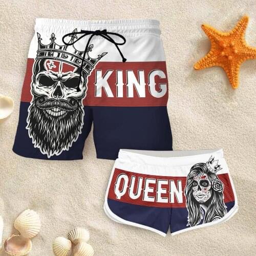 Couple Matching - King & Queen Shorts 2021 Summer Fashion Beach Water Sports Casual Home Mens/Womens Set Drop shipping