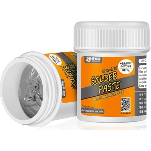 20g BGA Tin Solder Paste Leaded Sn63/Pb37 Medium Temperature 183℃ Welding Flux Soldering Cream PCB Repair BGA Tools