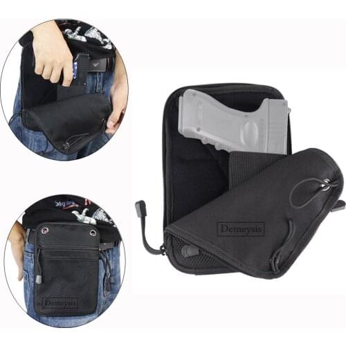 Protable Carry Pistol Gun Bag Tactical Handgun Padded Military Shooting Gun Ammo Pouch Waist Pocket for Handgun with Belt Loops