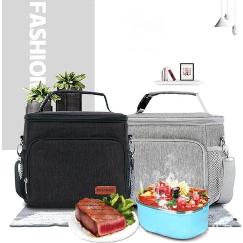 Portable Women/Men Lunch Box Bag Thermal Insulated Cooler Bags Picnic Food Storage Pouch Shoulder Travel Tote Picnic Handbag