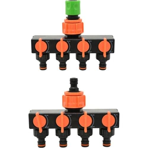 Garden hose splitter 4 way tap cranes garden tap Irrigation valve Quick connector adapter 1pcs