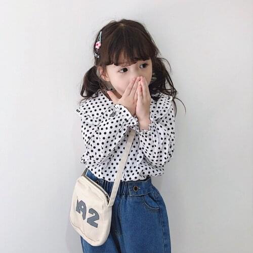 Spring Autumn Casual Kids Girls Shirts Cute Cartoon Printed Girls Blouses Doll Collar Long Sleeve Children Shirts 24M-8T