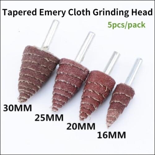 Polishing Conical Abrasive Cloth Grinding Head / Louver Leaf Wheel with Handle / Abrasive Cloth Pointed Grinding Head