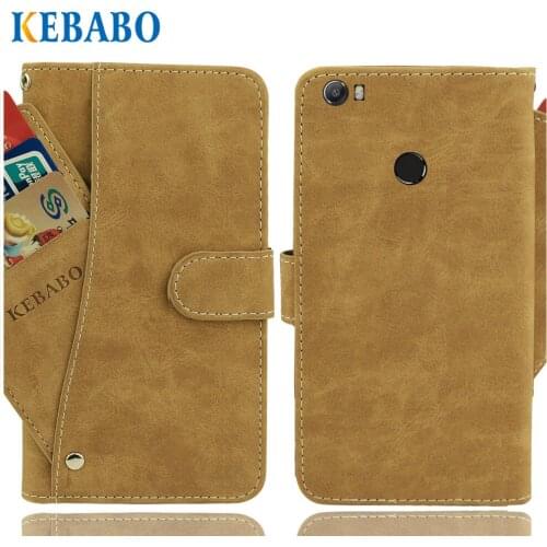 Vintage Leather Wallet Senseit T189 Case 5.7" Luxury 3 Front Card Slots Cover Magnet Stand Phone Protective Bags