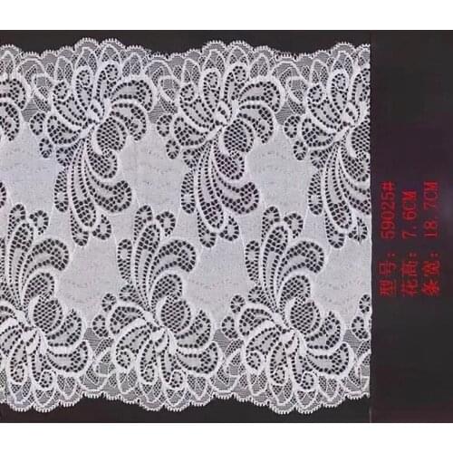 18.7cm high quality nylon spandex elastic lace trim,YX-59025