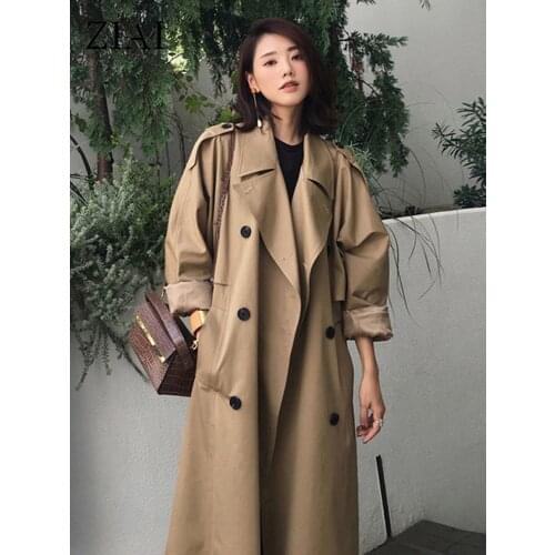 ZIAI 2020 hotsale women spring long light trench coat warm lapel female windbreaker long sleeve lady casual stock ZS-7246