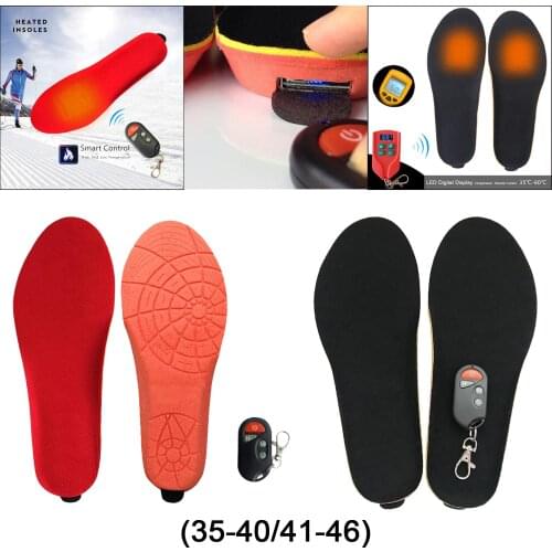 Unisex Winter Rechargeable Electric Heated Shoe Insoles USB Shoes Sock Feet Heater Warming Feet Pads Foot Warmer Remote Control