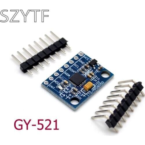 1Set IIC I2C GY-521 MPU-6050 MPU6050 3 Axis Analog Gyroscope Sensors + 3 Axis Accelerometer Module For Arduino With Pins 3-5V DC
