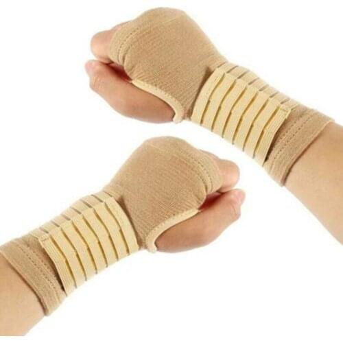 1pair Carpal Tunnel Wrist Support Splint Bandage Sprain Injury Gym Strap Training Wristband Relieve Pain Breathable