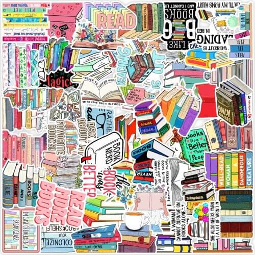 10/30/50PCS Book Reading Graffiti Stickers Computer Mobile Phone Tablet Computer Decorative Stickers Waterproof Wholesale