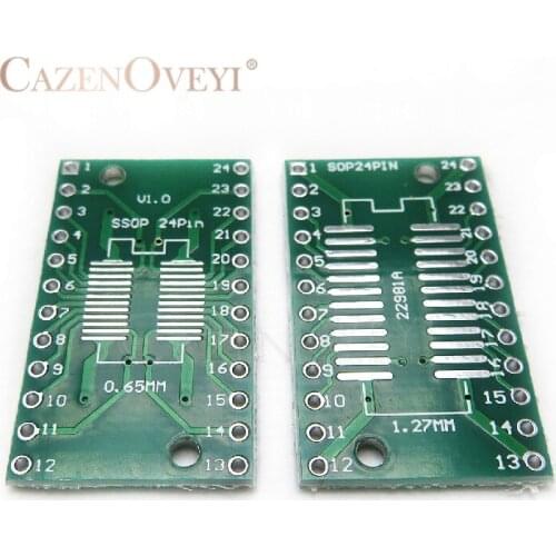 10pcs/lot SOP24 SSOP24 TSSOP24 to DIP24 PCB Pinboard SMD To DIP 0.65mm/1.27mm to 2.54mm DIP Pin Pitch PCB Board Converter Socket