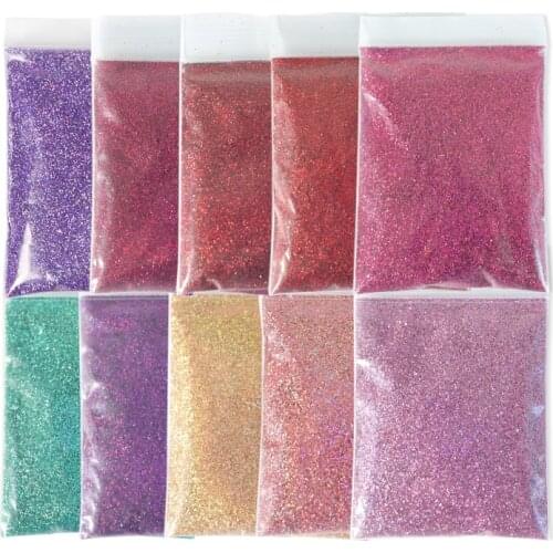 10 Bags Holographic Nail Art Glitter Powder Shiny Sequins Pigment Powder For Nail Art Decorations Fine Glitter Nails Accessories