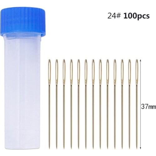 100PCS Gold-plated Needles Long Large Hole Sewing Stitching Knitting Embroidery Tools Hand DIY Needlework Home Crafft