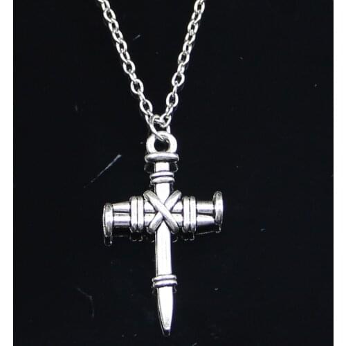 20pcs New Fashion Necklace 34x20mm cross dagger Pendants Short Long Women Men Colar Gift Jewelry Choker