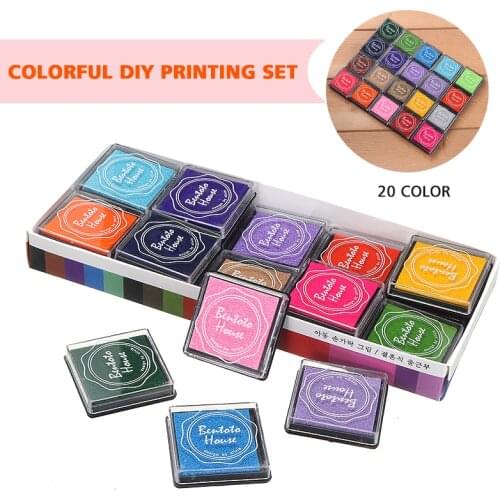 20pcs Colorful Giant Paint Ink Pads Scrapbooking Kids Finger Painting Craft School Supplies For Finger Print Art