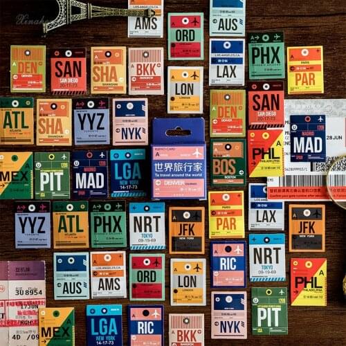 46 Pcs/box Vintage World traveler mini paper sticker decoration stickers DIY for craft diary scrapbooking planner label sticker