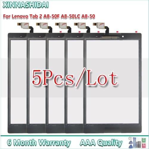 5Pcs/lot Touch Screen For Lenovo Tab 2 A8-50F Tab2 A8-50LC A8-50 Touch Screen Digitizer Sensor Glass panel Replacement Parts