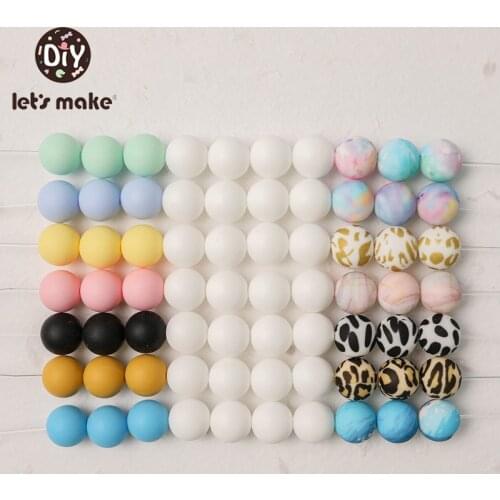 Lets Make 50PCS 12mm Silicone Beads BPA-free Children DIY Handmade Accessories Kids Oral Care Teether Baby Goods Dropshipping
