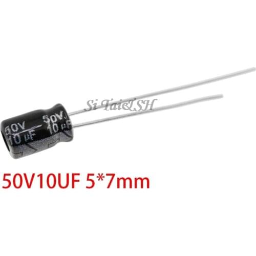 20PCS/LOT 10uF 50V Aluminum electrolytic capacitor 5*7 Electrolytic Capacitor 50v 10uf