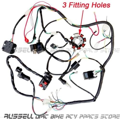 ATV QUAD FULL ELECTRICS CDI Magneto Ignition Coil Rectifier WIRE Harness Wiring 250cc 200cc