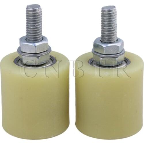 BQLZR 2PCS 40x44mm Yellow Silver PP Steel Flat Roller Bearing Guiding Wheel 6200 M10 Screw for Electric Door Sliding Gate