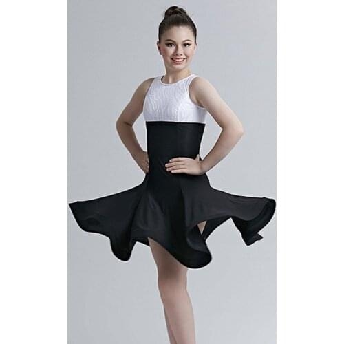 Black kids latin dress girl latin dance dress for kids salsa dress modern dance costumes for kids dance wear samba dress rumba