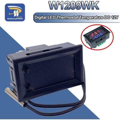 1PCS W2809 W1209WK W1209 Digital LED Thermostat Temperature Controller Smart Temp Sensor Board Module 12V DC + Waterproof NTC