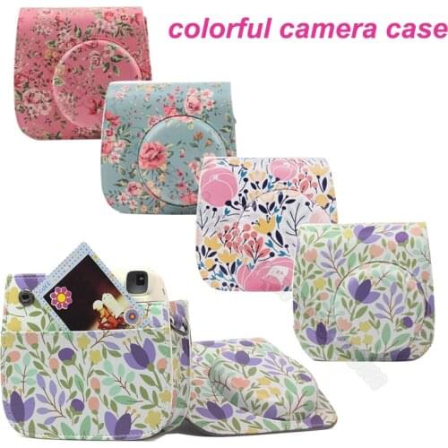 Fujifilm Instax Mini Camera colorful Case for Fuji Instax Mini 9 8 Camera with PU Leather - Rose Blue pink, Forest green Pink