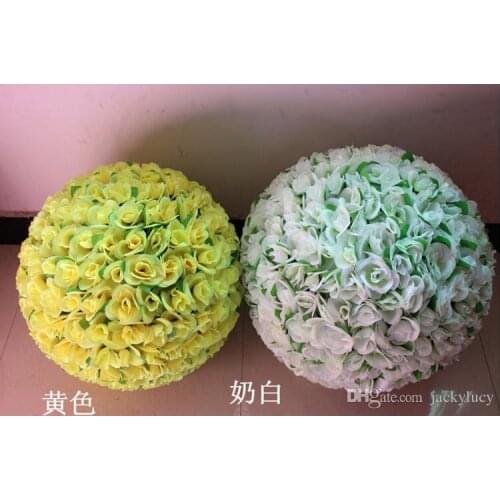 20" 50CM Large Simulation Silk Flowers ball Artificial Rose Kissing Ball For Wedding Valentines Day Party Decoration Supplies