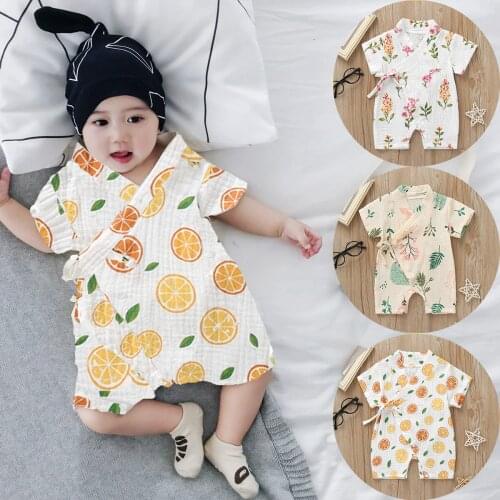 Newborn baby jumpsuit summer cute printed short-sleeve cotton jumpsuit baby clothes casual jumpsuit for baby boys and baby girls