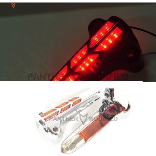 Chrome Motorcycle LED Front Lower Fork Leg Covers Red Lens Case for Harley FLHR FLHX FLHT 2014 2015 2016 2017