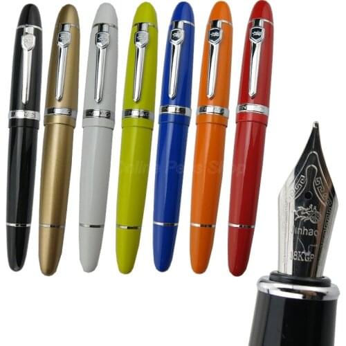 Jinhao 159 Metal Big Size Classic Fountain Pen 18KGP Medium Nib 0.7mm Silver & Gold Clip Ink Pen Multicolor For Choice Business