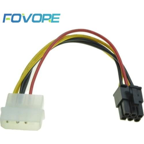 4 Pin Molex to 6 Pin PCI-Express PCIE Video Card Power Converter Adapter Cable