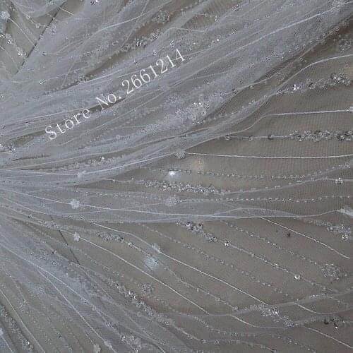 Top selling beaded party dress material French net lace fabric BZLC-1213174 embroidery African tulle lace fabric