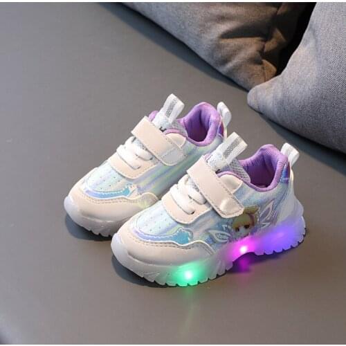 New Disney age season children shine shoes mens and womens shoes with light led fluorescent lights flash girls shoes