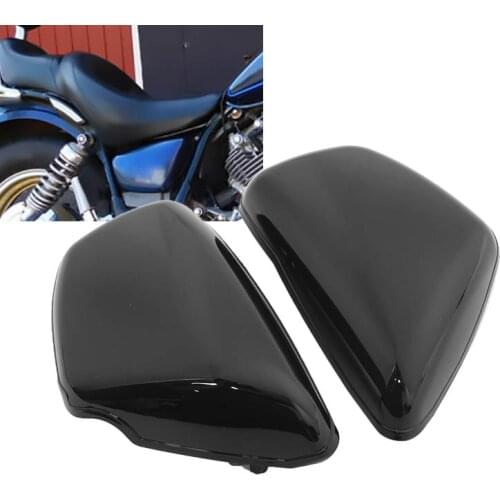 Motorcycle Black Battery Fairing Cover For Yamaha XV 700 750 1000 1100 Virago 1984-up Side Cover Left & Right Protection Cover