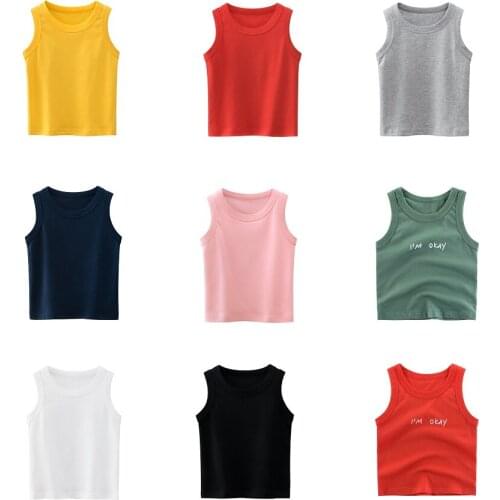 Baby Boy Clothes Cartoon Vest T-Shirt For Children Sleeveless T-shirt Cotton Undershirt Top New Kid Summer Vest Clothes
