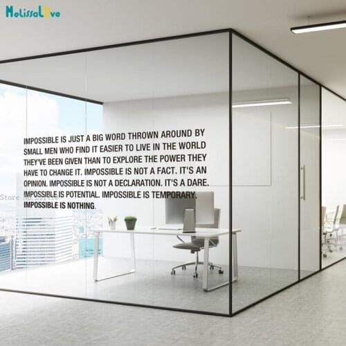 Impossible Is Nothing Office Decor Wall Sticker Knowledge Decals Inspirational Self-adhesive Motivational Vinyl Murals YT3880