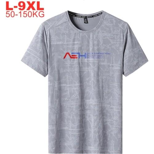 Plus 5xl 6xl 7xl 8xl 9xl Summer Brand Tshirts Male Quick Dry Slim Fit T-shirt Men Sports Cool Big Size Short Sleeve T Shirts