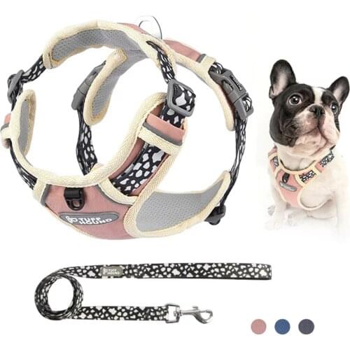 Dog Harness And Leash Set Arnes Para Perro Szelki Dla Psa Correa De Pet Smycz Harnais Chien For Pitbull Vest Lead Puppy Fashion